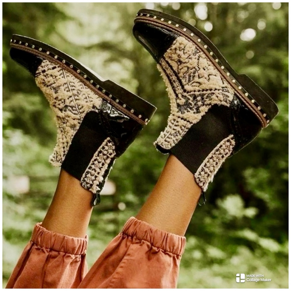 Free People Textile Atlas Chelsea Boots Size 41